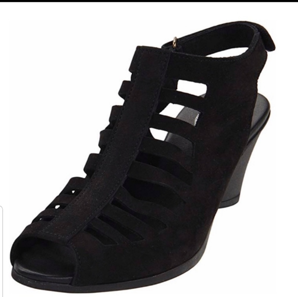 Arche suede caged open toe heels